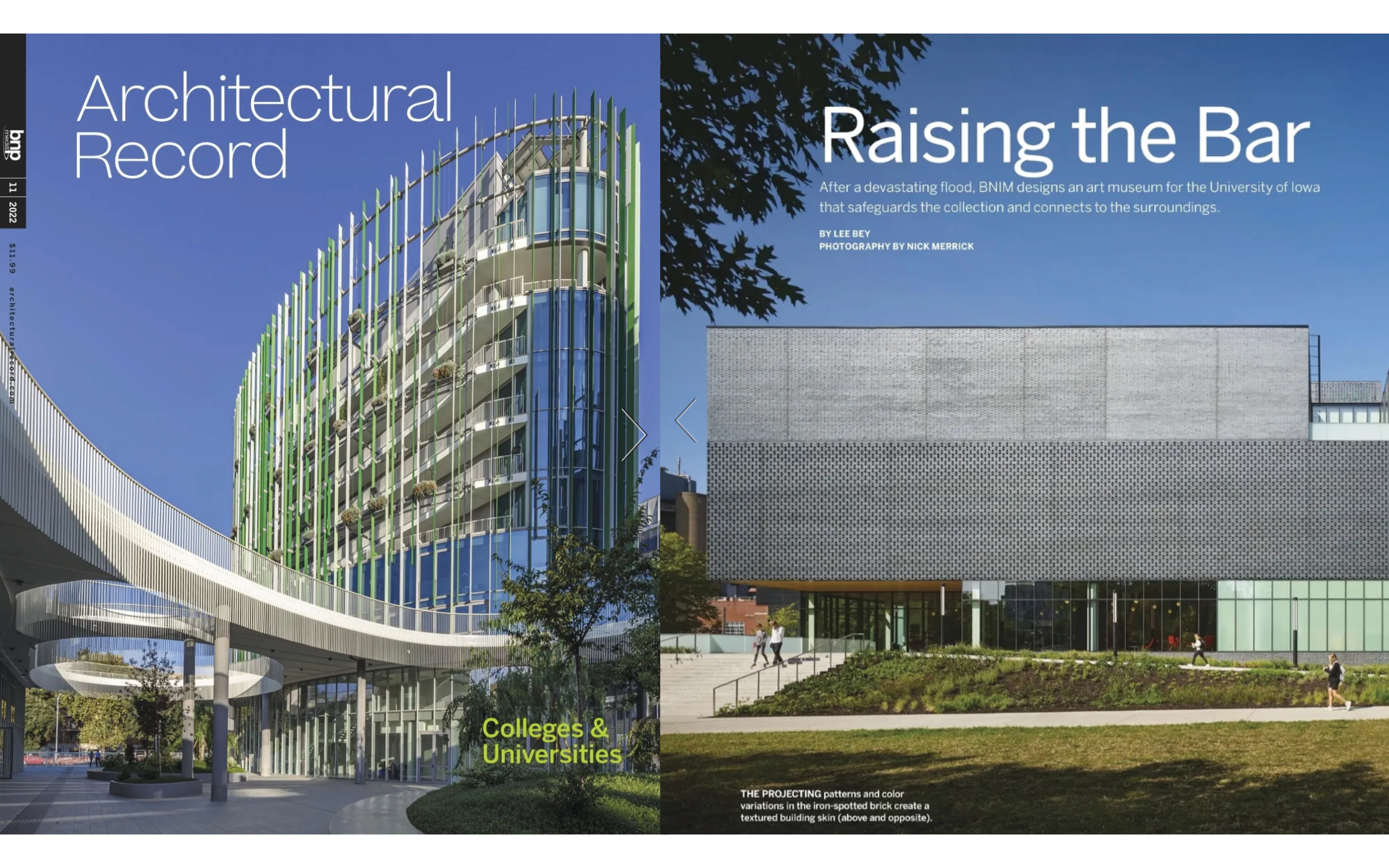 The University of Iowa Stanley Museum of Art Featured in November Issue of Architectural Record