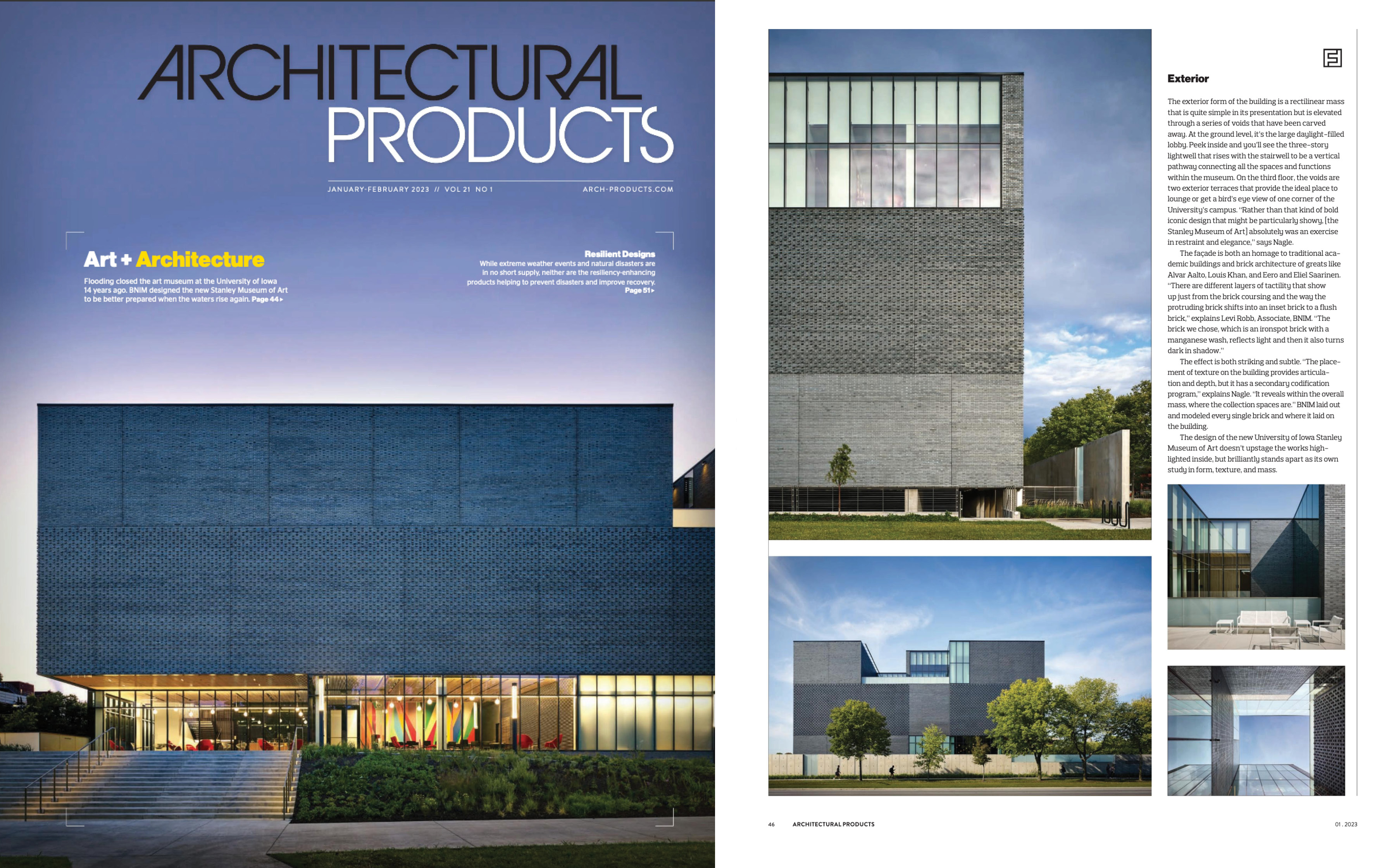 Stanley Museum of Art Featured as Cover Story for Architectural Products Magazine