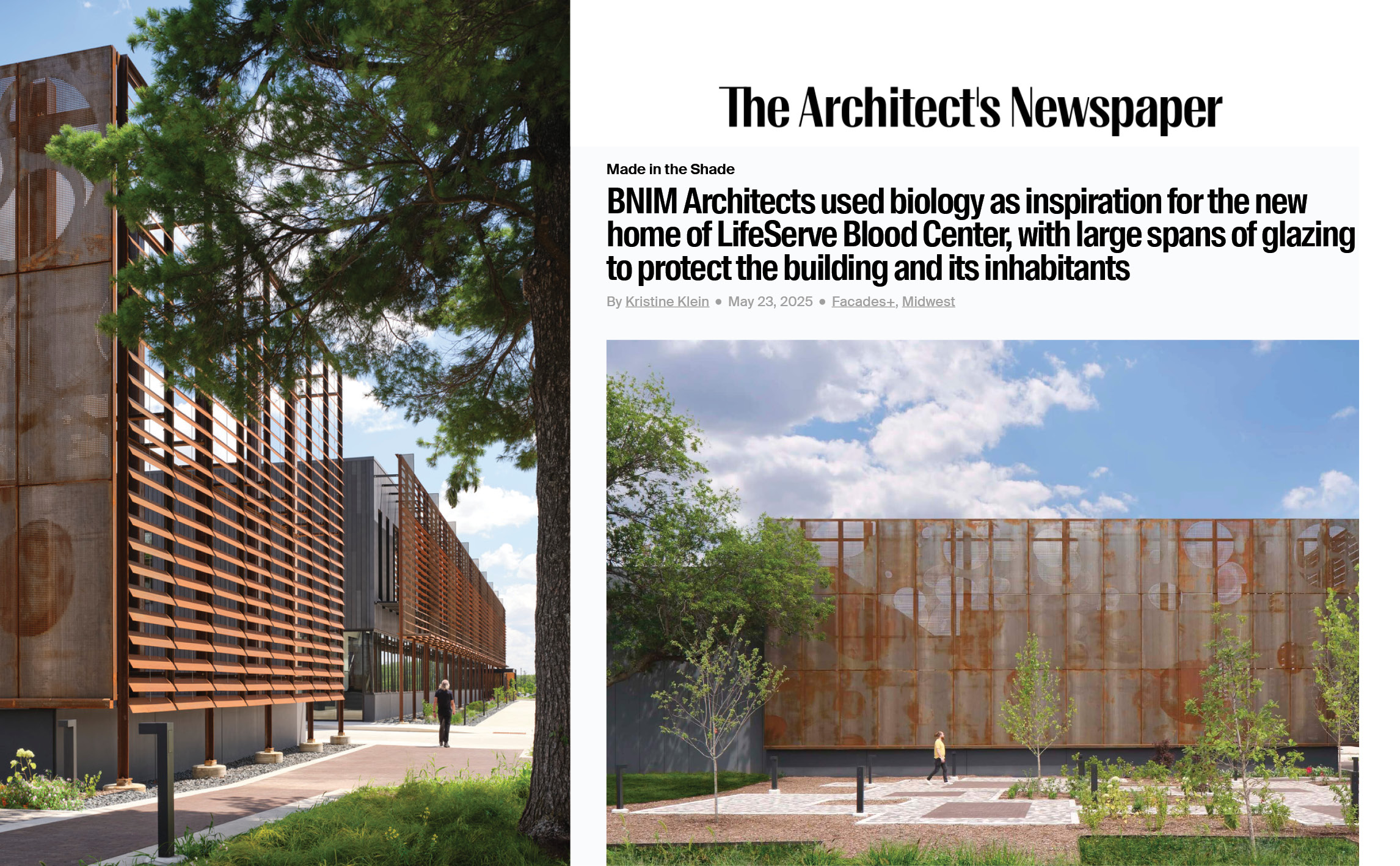 LifeServe Blood Center Headquarters featured in The Architect’s Newspaper